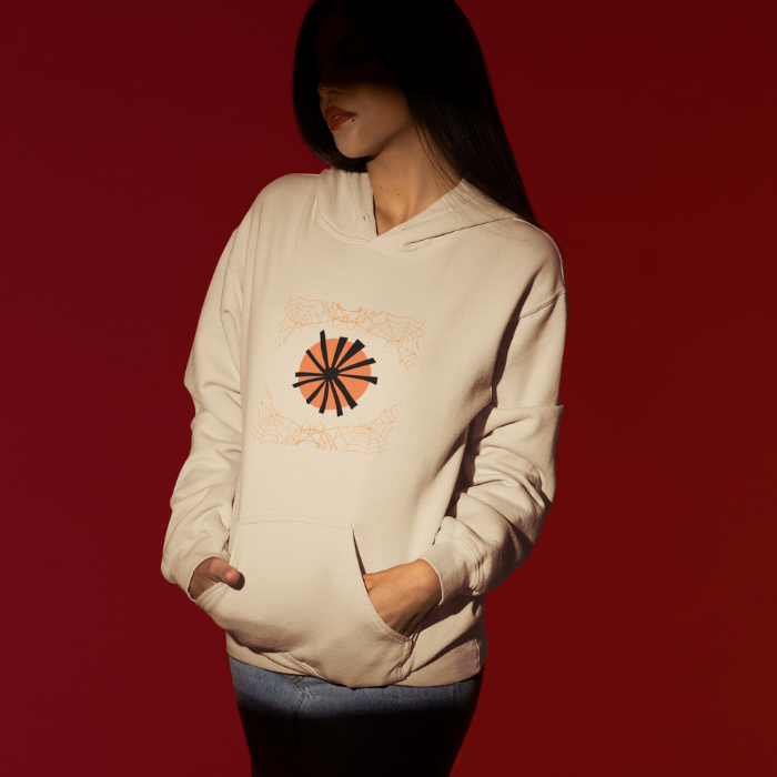 Halloween Spooky Theme Unisex Hoodie - Black Wheel Design